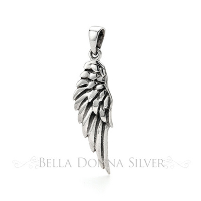 Pendant - ANGEL WING 40mm  - Sterling Silver