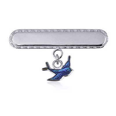 Baby Brooch - Dangle BLUE BIRD - Sterling Silver