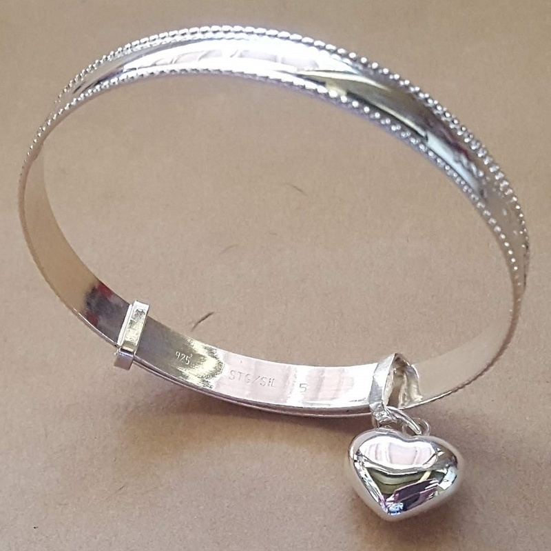 Expanding Bangle for Baby, Child or Adult, sterling silver rope edge ...