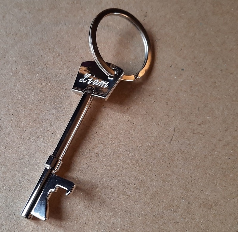 Bottle opener keyring, engraved with names online Australia