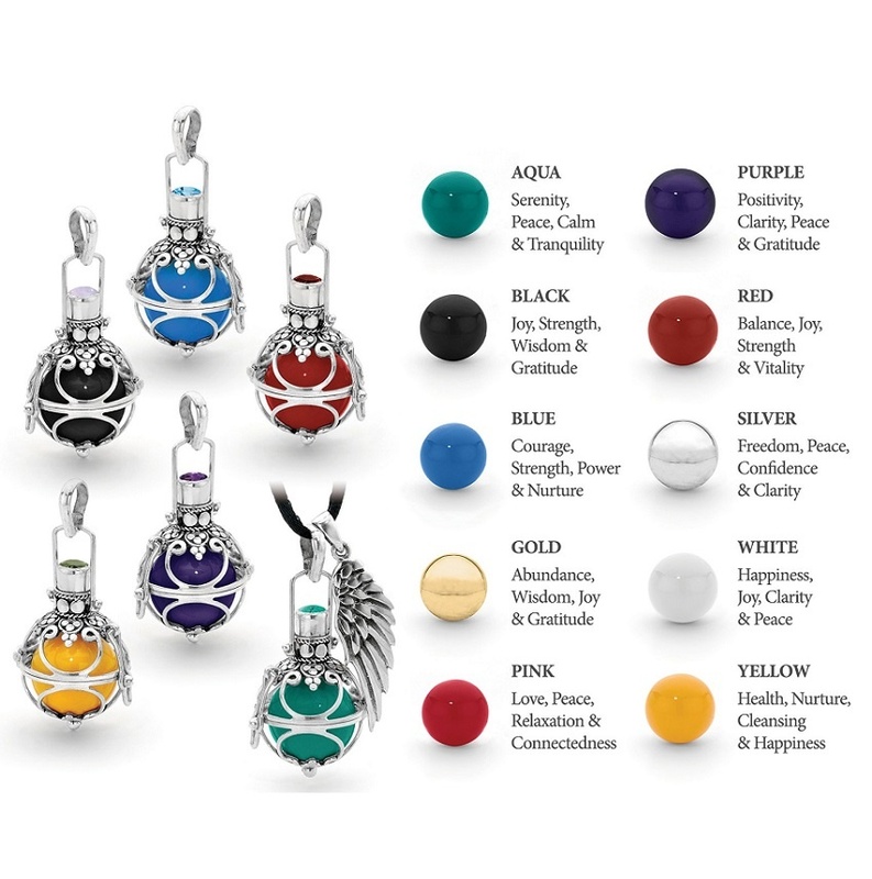 Coloured harmony balls for pendants 