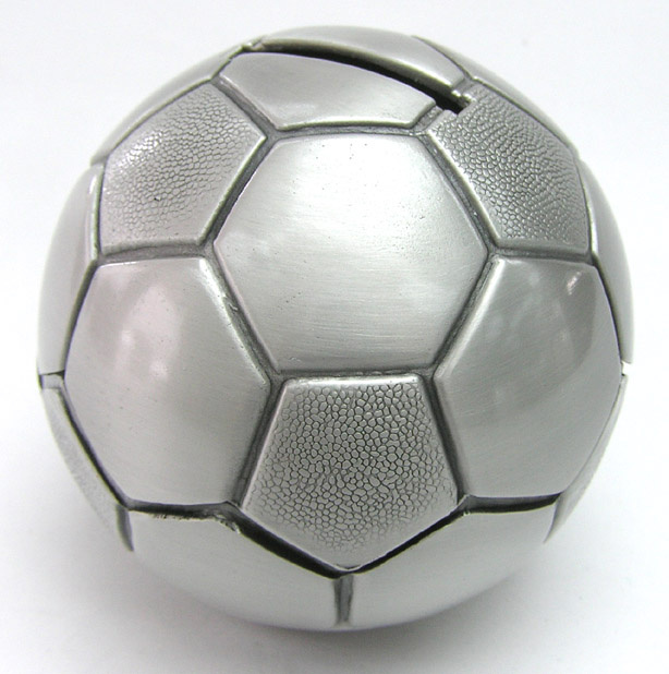 Money box soccer ball, engraved with names or dates for children's gifts