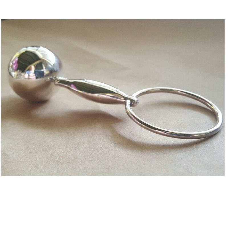 Sterling silver baby rattle not plated Harmony chimes