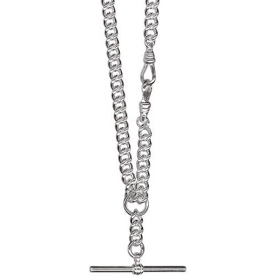 Sterling Silver Fob Chain Necklace | Silver Curb Link Chain