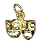 Charm - DRAMA MASKS JOINED - Sterling Silver or 9ct Gold