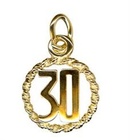 Charm - CIRCLE 30 - Sterling Silver or 9ct Gold