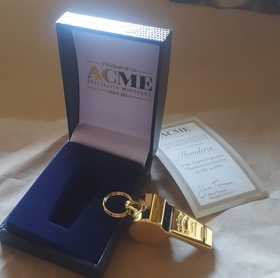 Whistle - GOLD ACME THUNDERER - Boxed Engraved
