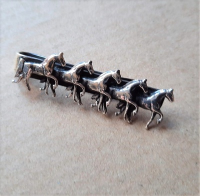 Tie Clip - HORSES - Sterling Silver