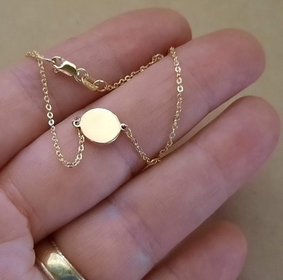 Necklace - FLOATING DISC -  9ct Gold