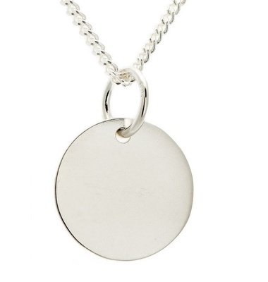 Pendant or Charm - PLAIN DISC FOR ENGRAVING - Sterling Silver or 9ct Gold