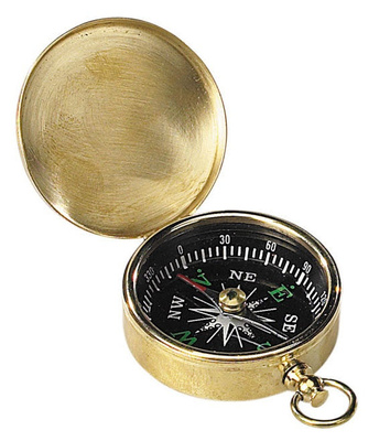 Compass - SMALL POCKET FOB - Brass or Bronze