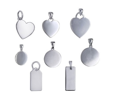 Engraving Shapes - FLAT TAGS - Sterling Silver