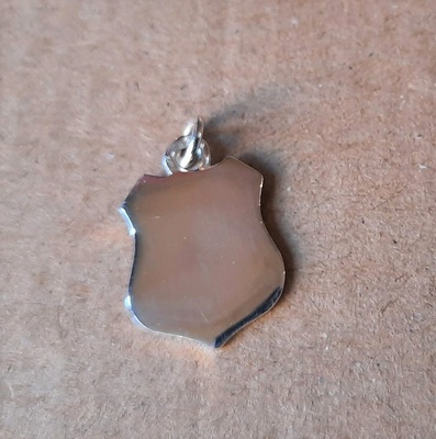 Pendant - FLAT SHIELD -  Sterling Silver or 9ct Gold