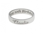Laser Engraved Ring - HALF ROUND STYLE - Sterling Silver or 9ct Gold