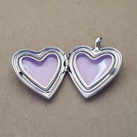 Heart shaped sterling silver plain locket for photos|online Australia
