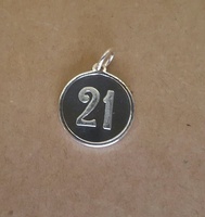 21 number pendant charm silver or yellow, rose or white gold | personalised