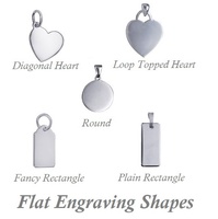 plain sterling silver engraving round, tag and heart shapes|online ...