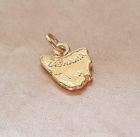 Flinders Island White Topaz Map of Tasmania Necklace ~ Sterling Silver