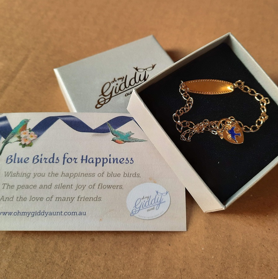 bluebird bracelet with name